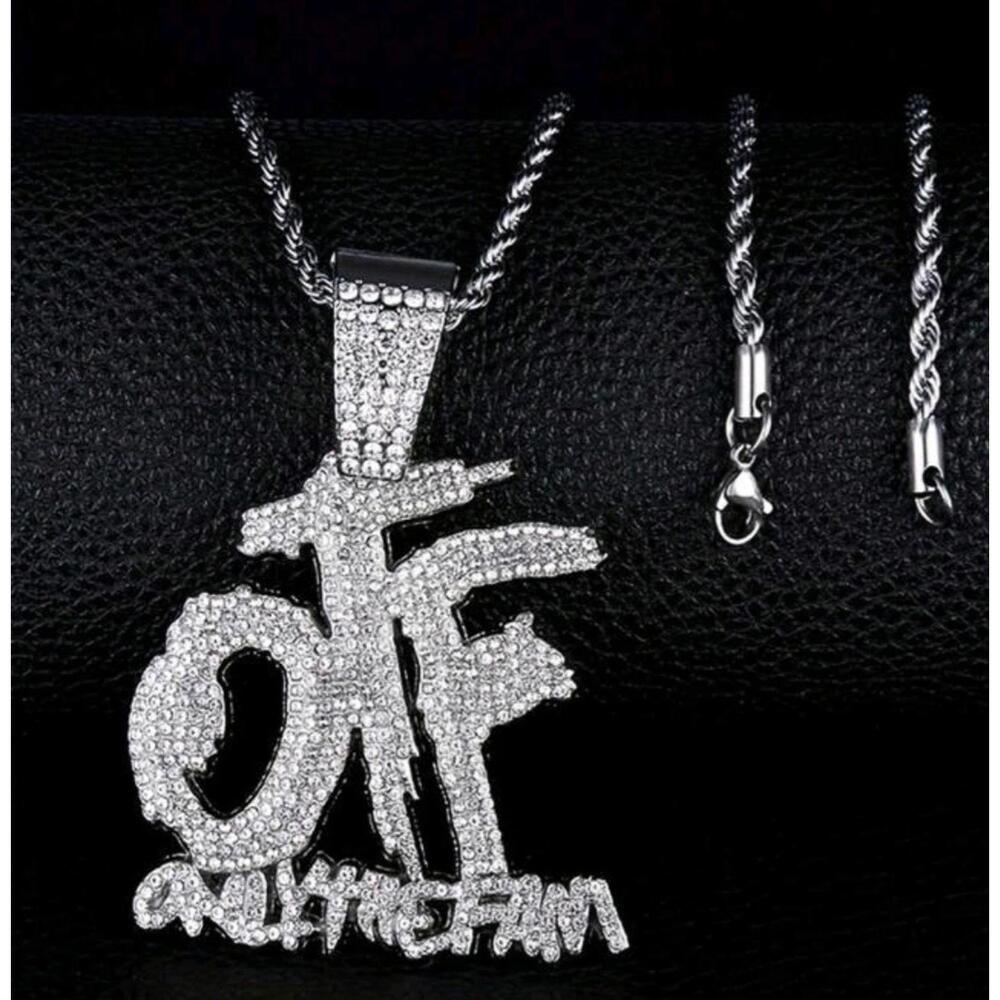 OTF (Chain)-(Silver)-(Hip Hop)-(New)-(Zirconia)-$40.00